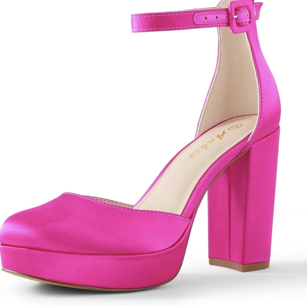 Ankis Black Heels for Women Pumps 4 InchWomens Heels, Platform, Chunky Block.